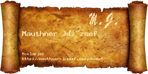 Mauthner József névjegykártya